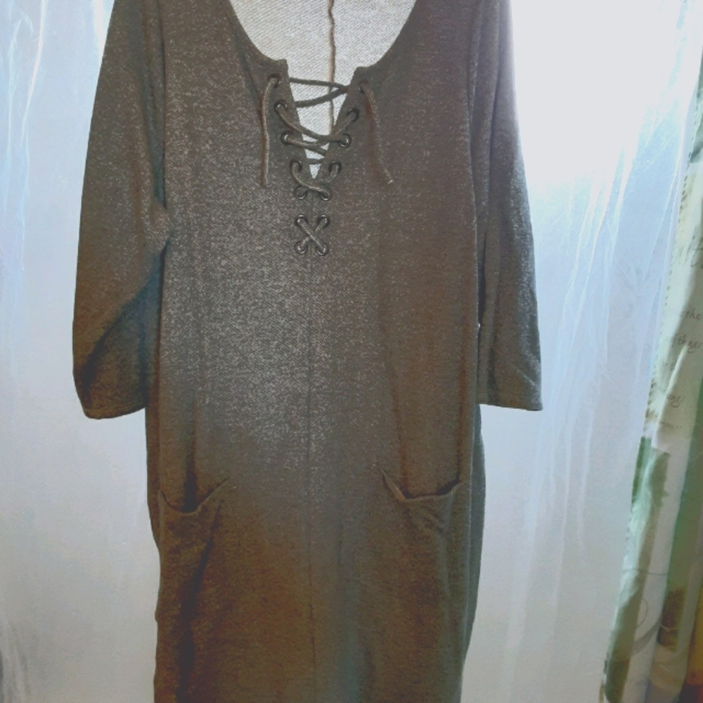 Sheath sweater dress 3/4 sleeve